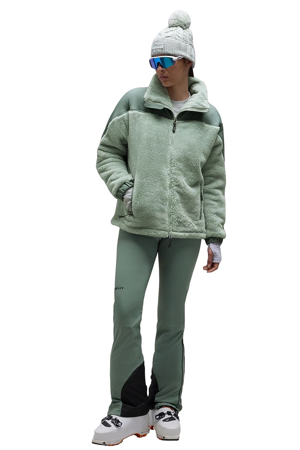 Sweatshirt Oakley W. Mountain Fire Sherpa Zip - Aviator Green/Faded Green - women´s