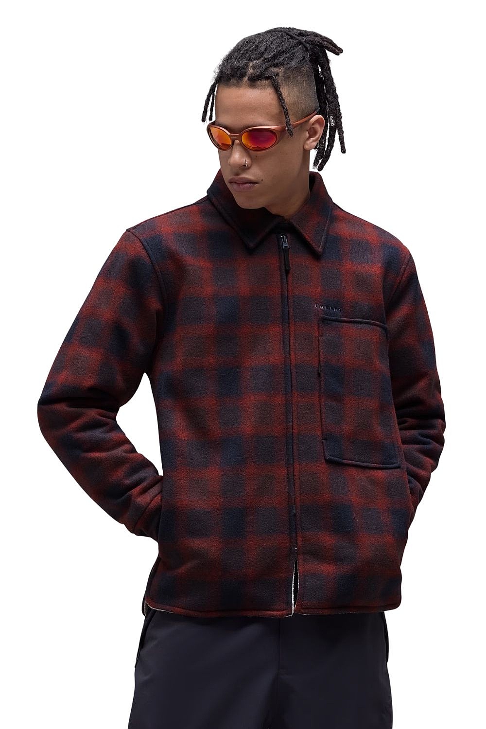 Jacke Oakley Off Slope Overshirt - Dark Umbe/Grap/Red Check - men´s
