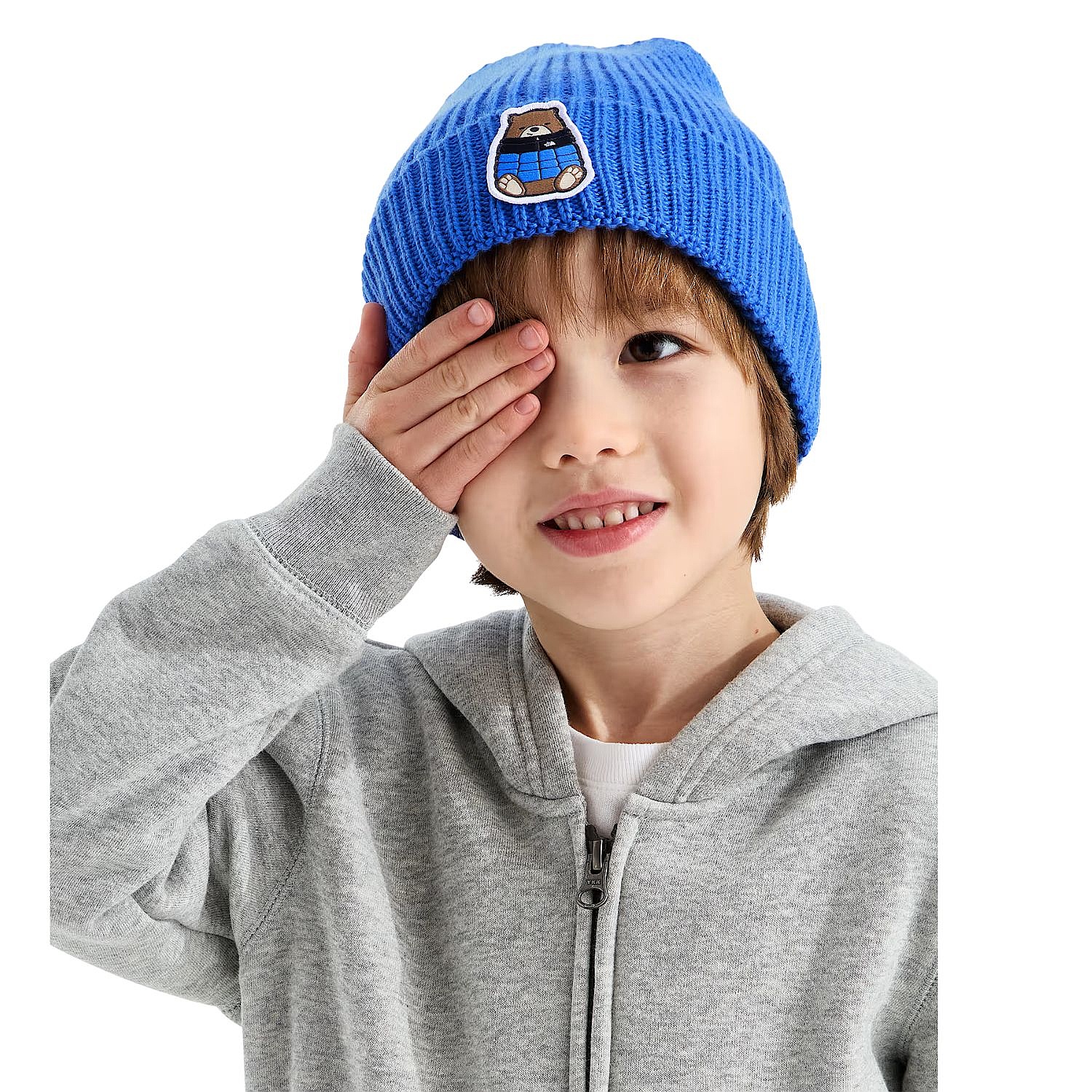 Mütze The North Face TNF Logo Box Cuffed - Active Blue/Nuptse Bear Patch - unisex junior