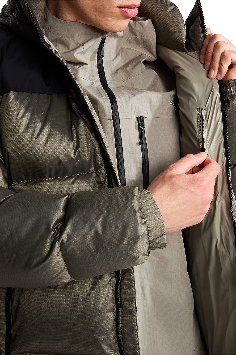 kurtka The North Face Diablo Down 2.0 Hoodie - Stone Slab Black Heather/TNF Black - men´s