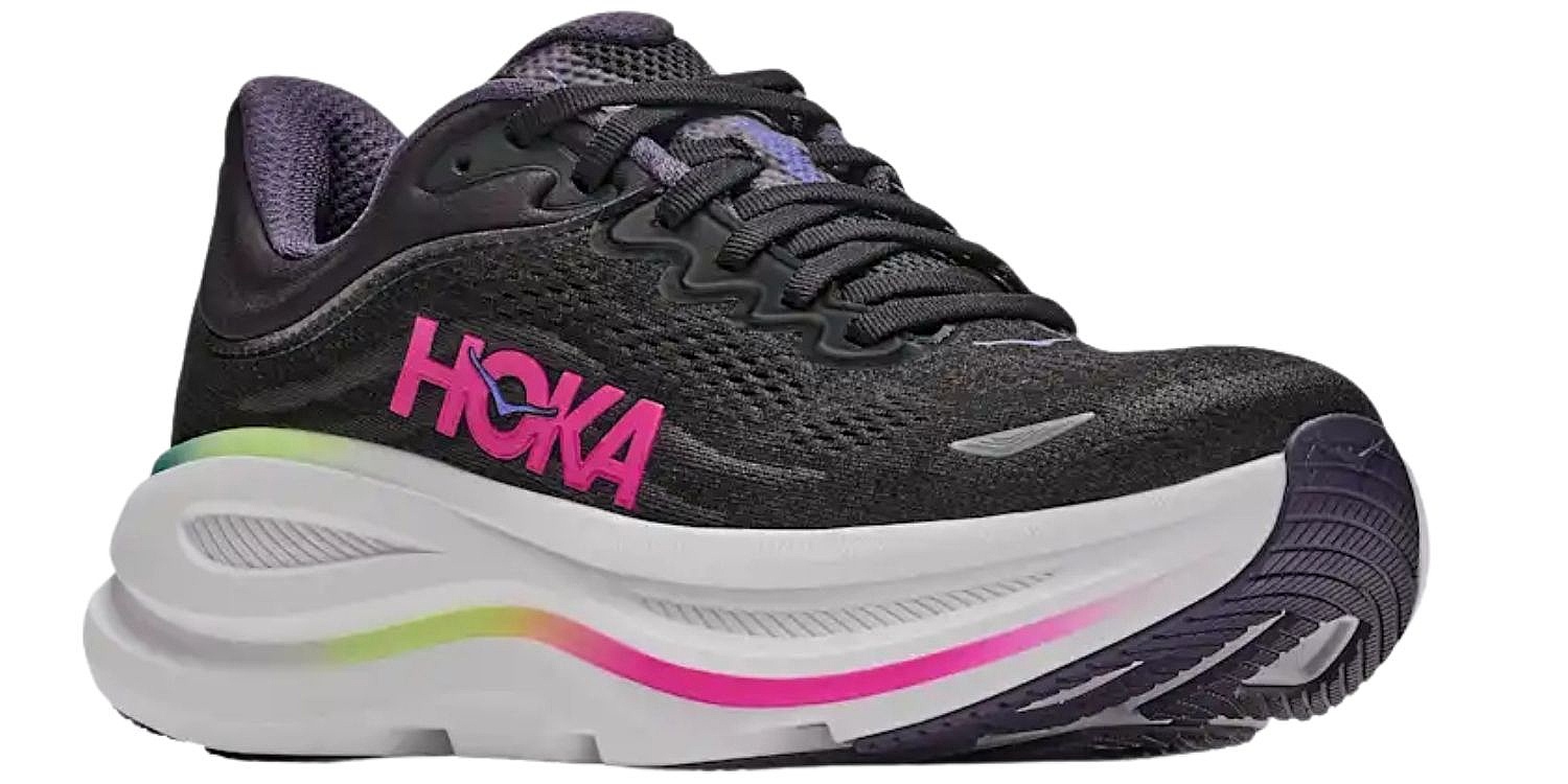 chaussures Hoka Bondi 9 - Black/Neon Dragonfruit - women´s