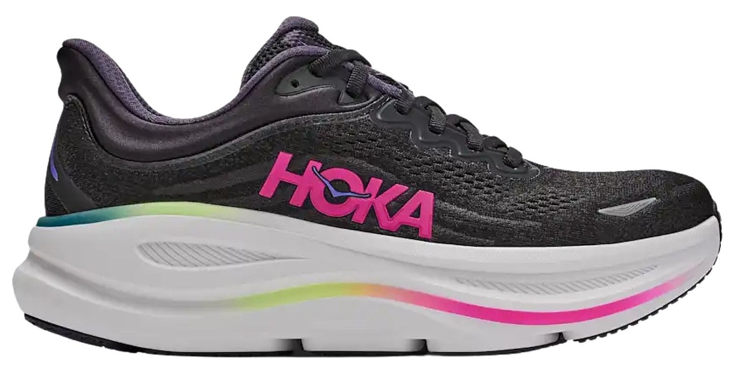 chaussures Hoka Bondi 9 - Black/Neon Dragonfruit - women´s