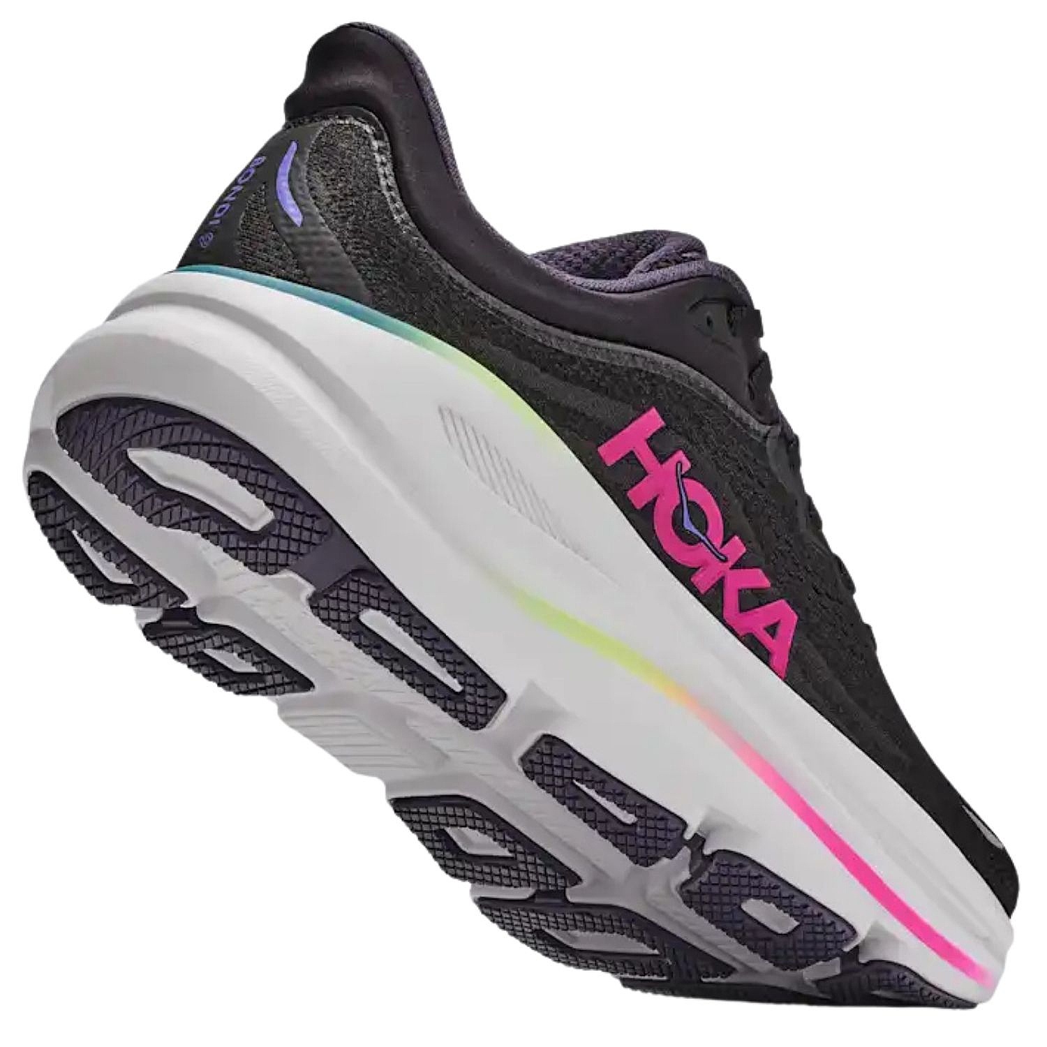 chaussures Hoka Bondi 9 - Black/Neon Dragonfruit - women´s