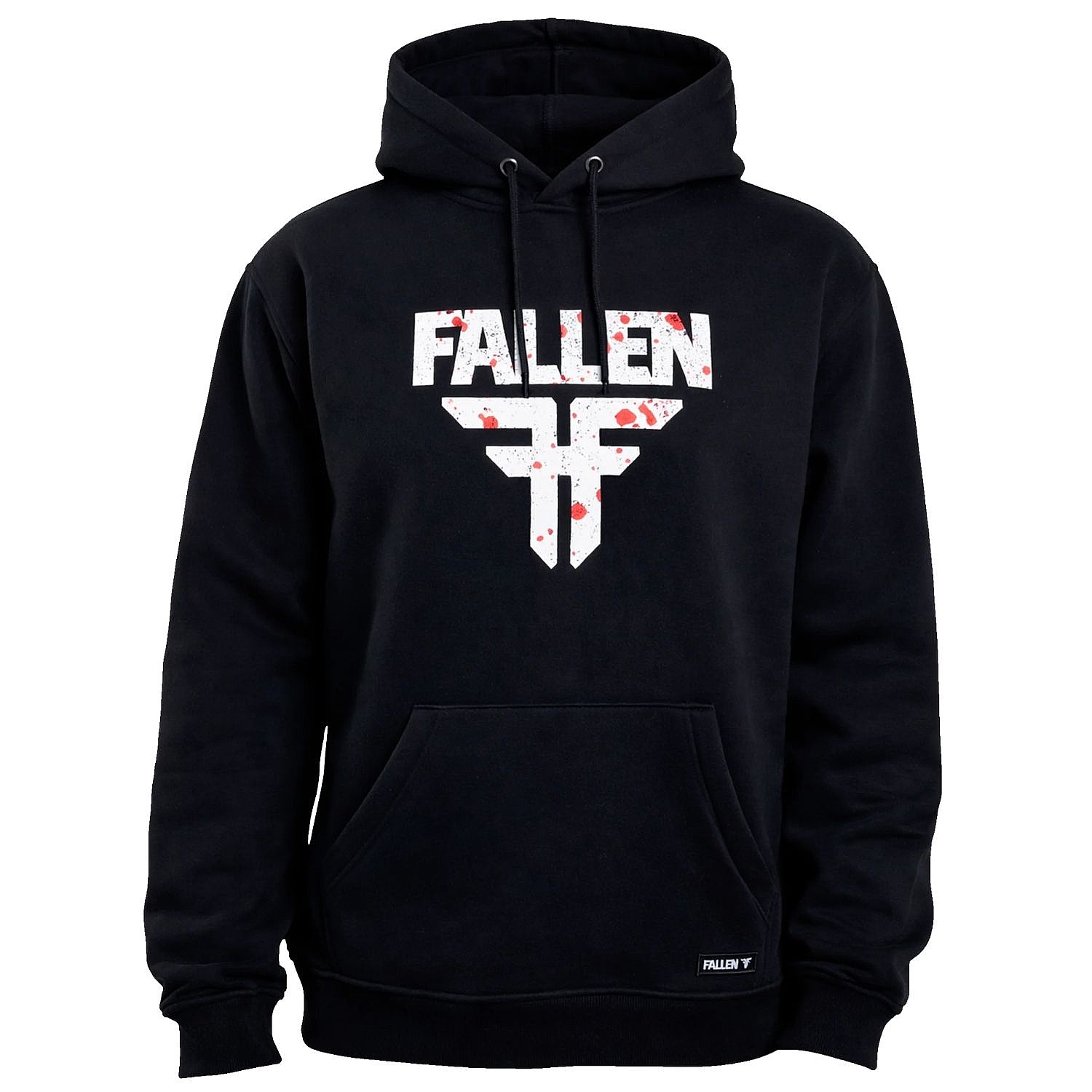 mikina Fallen Insignia Hoodie - Black/White/Splatter - men´s