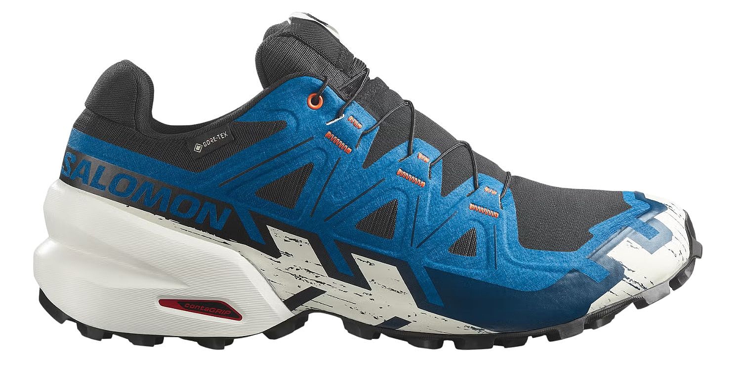 topánky Salomon Speedcross 6 GTX - Black/Mykonos Blue/Vanilla Ice - men´s
