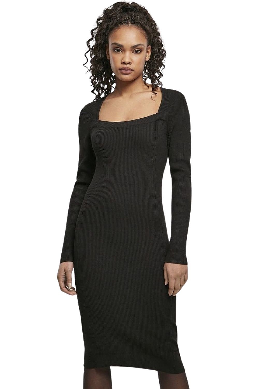 šaty Urban Classics Long Knit/TB4526 - Black