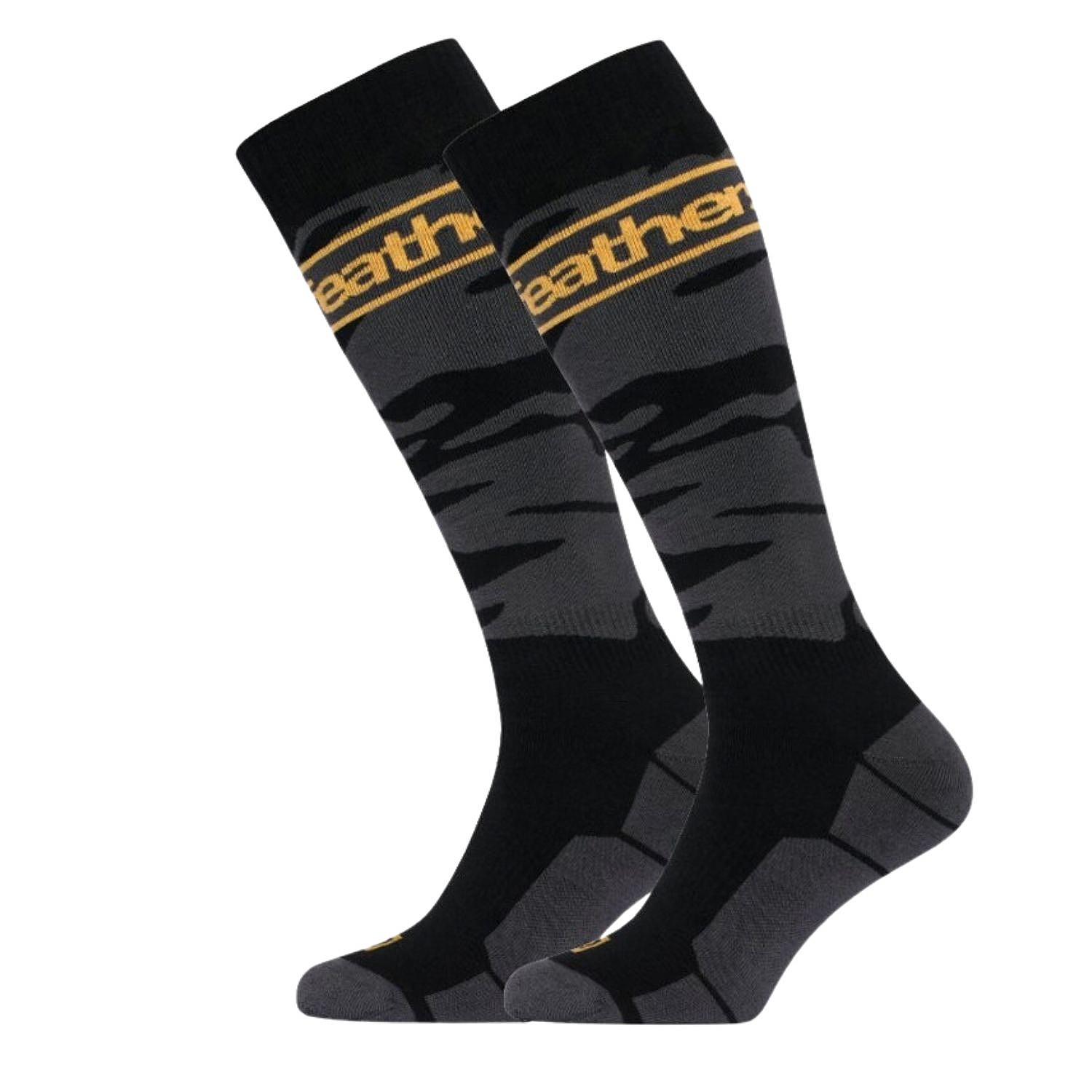 Socken Horsefeathers Enver Snow - Black/Yellow - men´s