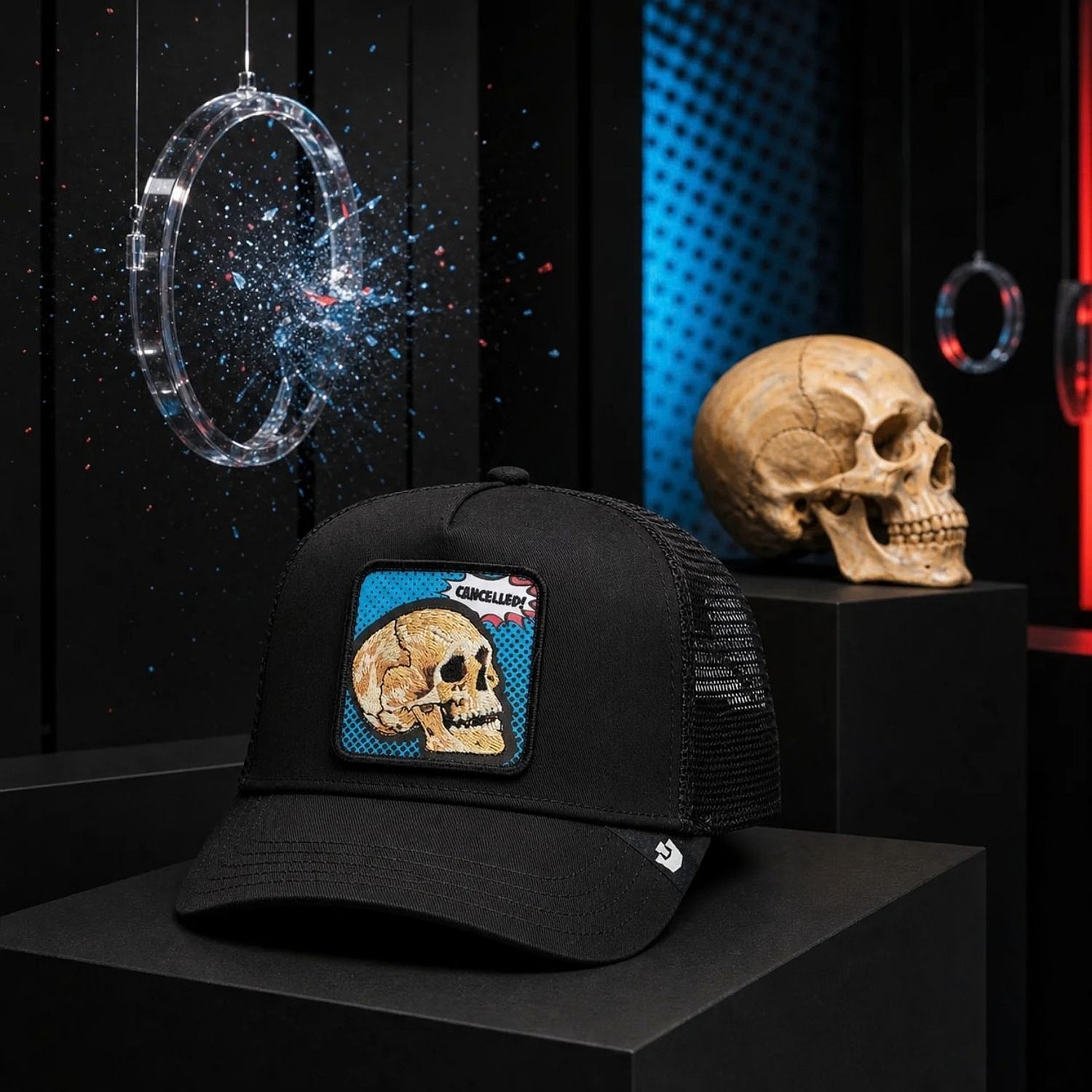 czapka z daszkiem Goorin Bros. POPArt Cancelled Skull Trucker - Void