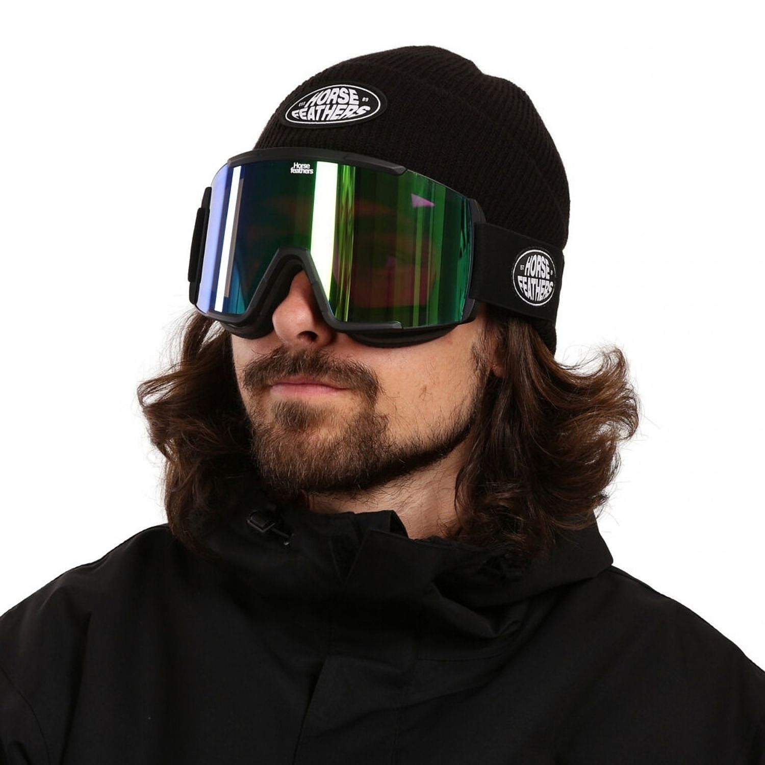 goggles Horsefeathers Feston - Black/Mirror Green - men´s