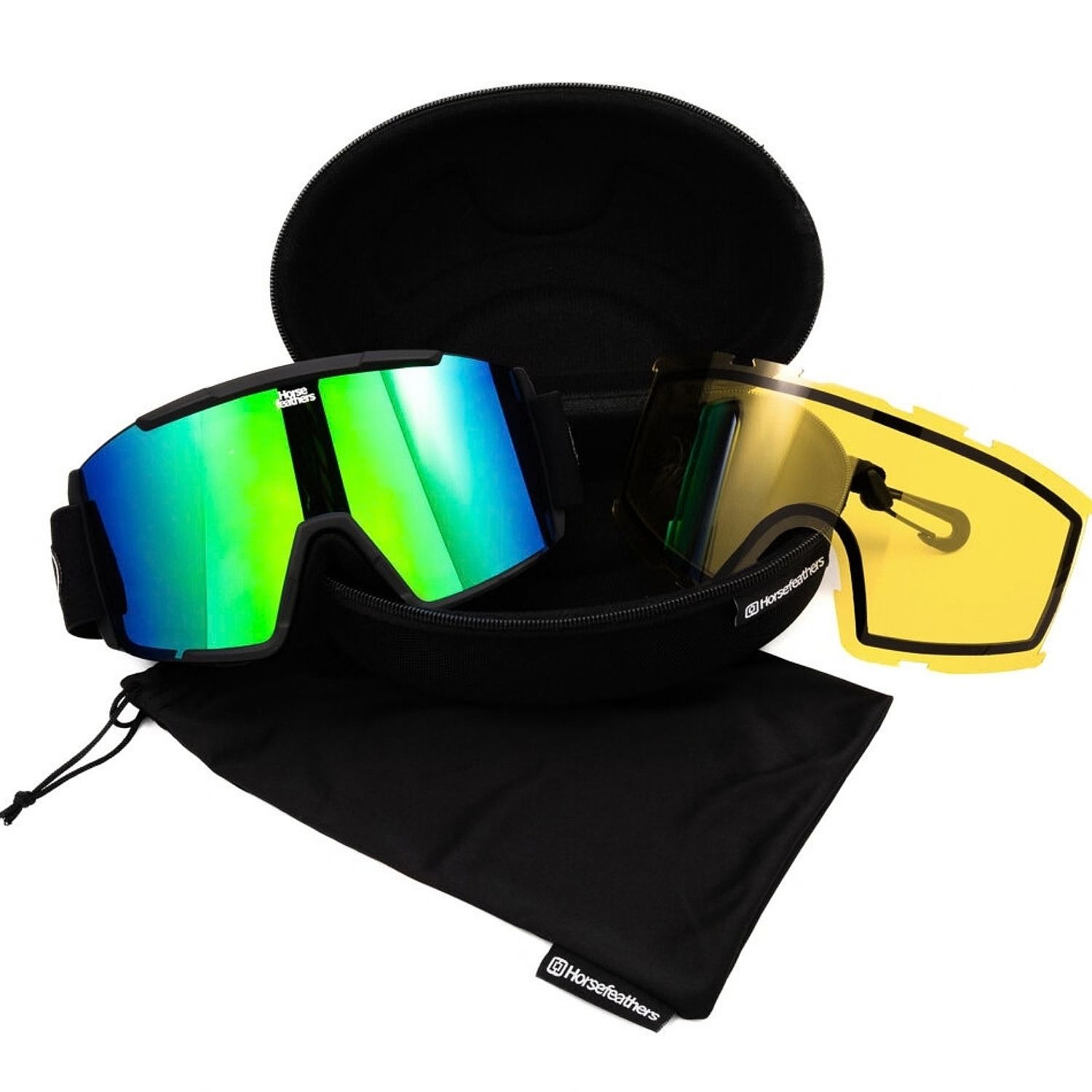 goggles Horsefeathers Feston - Black/Mirror Green - men´s