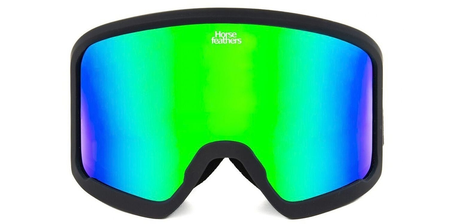 masque de ski  Horsefeathers Tarpe - Black/Mirror Green