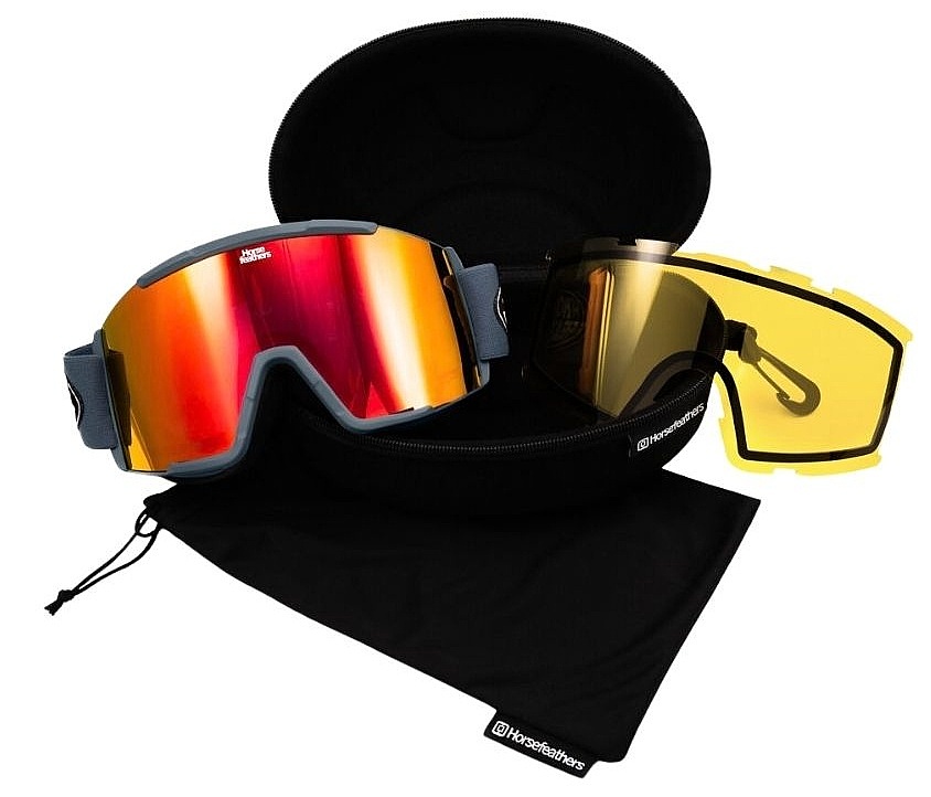 masque de ski  Horsefeathers Feston - Storm/Mirror Red - men´s