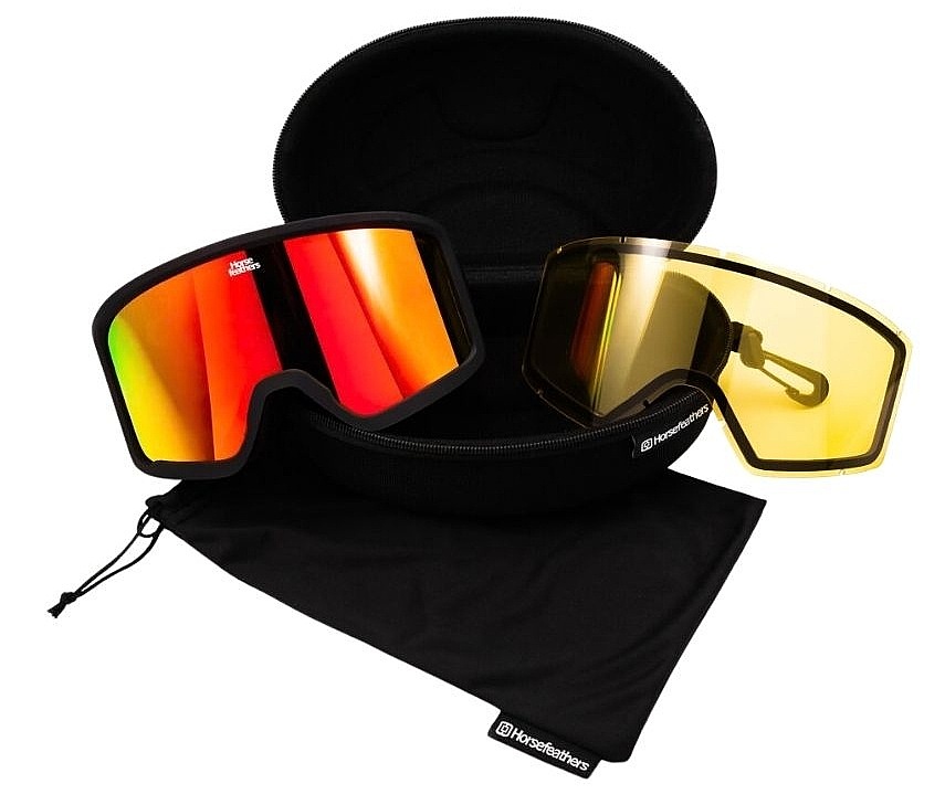 masque de ski  Horsefeathers Tarpe - Black/Mirror Red