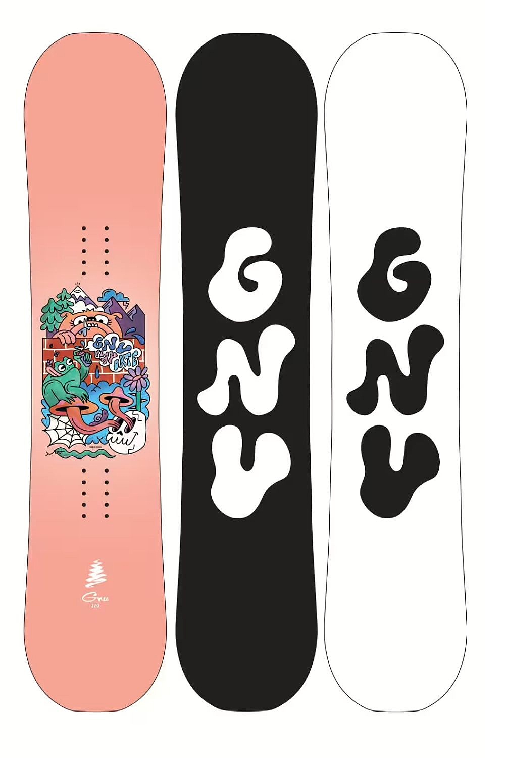 komplet snowboardowy GNU Play Date Package Grom - Peach - girl´s