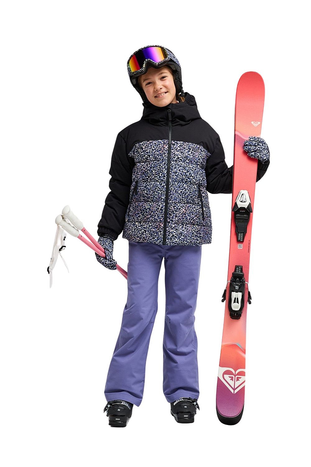 veste Roxy Snowyhill Printed Puffy - XPWB/True Black Wildin Out Rg - girl´s
