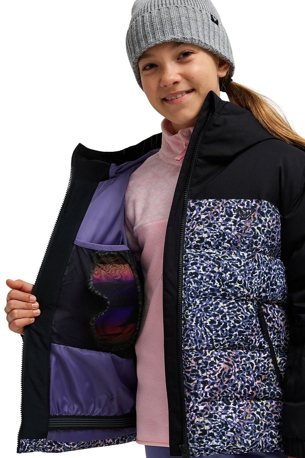 veste Roxy Snowyhill Printed Puffy - XPWB/True Black Wildin Out Rg - girl´s
