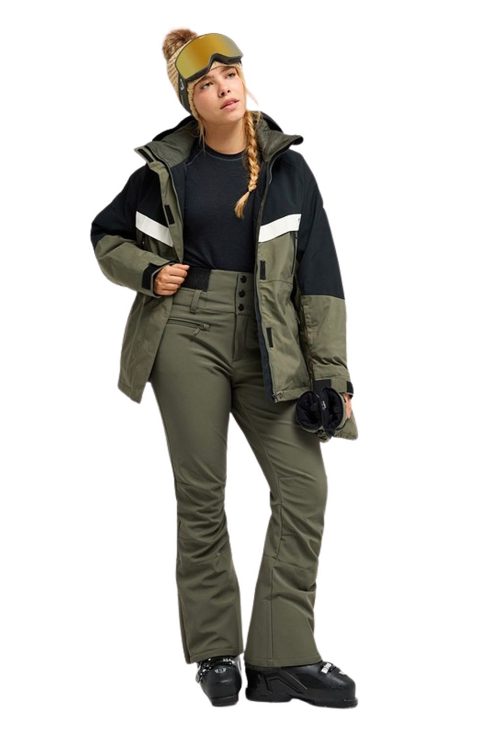spodnie Roxy Rising High - GQM0/Beetle - women´s