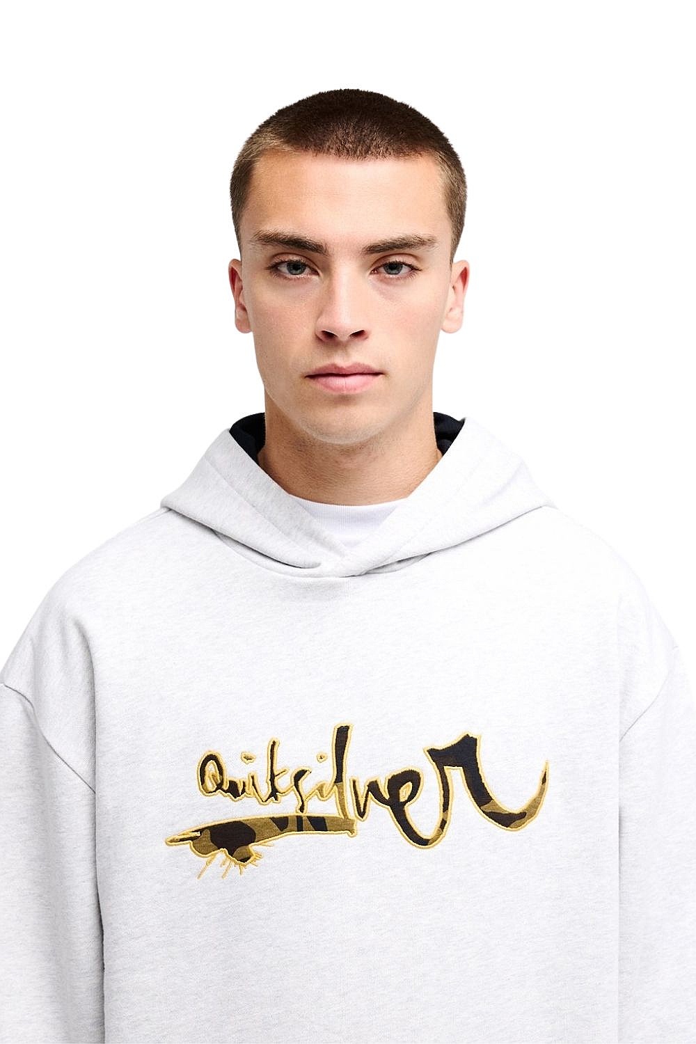 Sweatshirt Quiksilver YG Vortex Hood - SJSH/Light Grey Heather - men´s