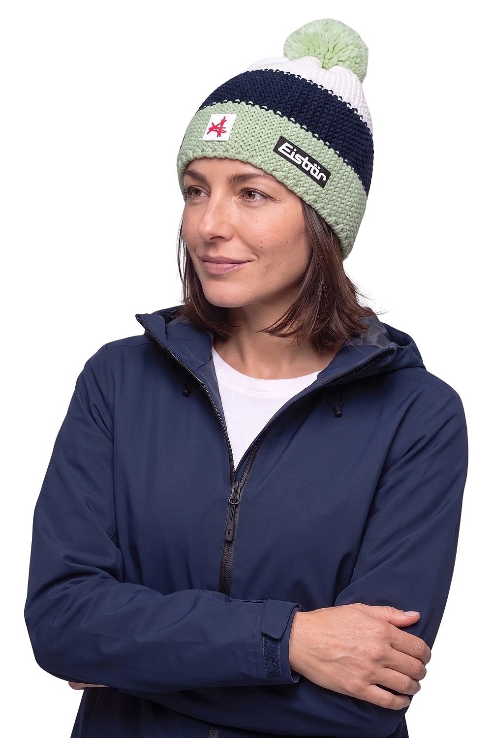 Mütze Eisbär Star Pompon MÜ SA - 672/Arctic Basil/Nacht/White