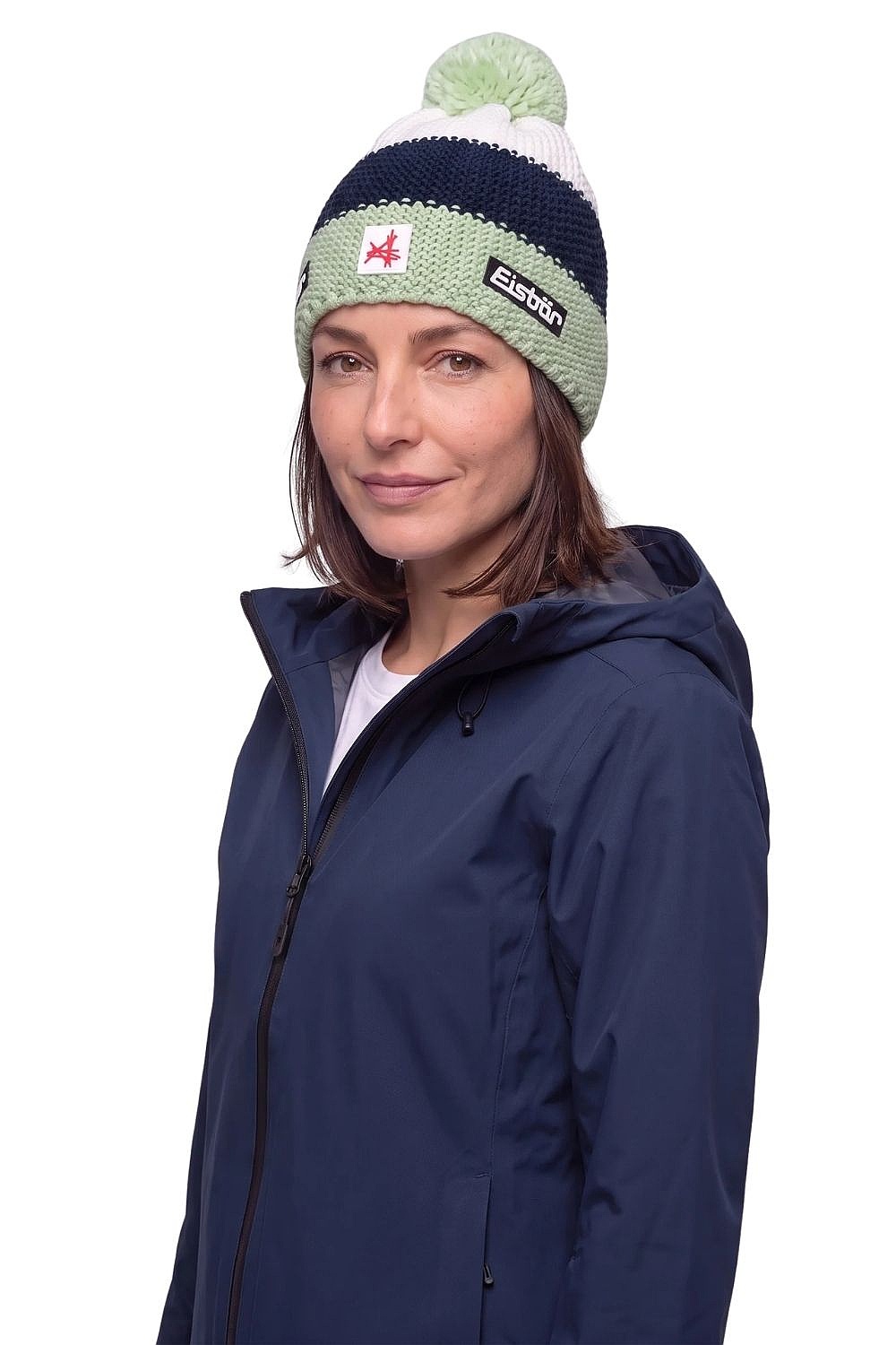 Mütze Eisbär Star Pompon MÜ SA - 672/Arctic Basil/Nacht/White