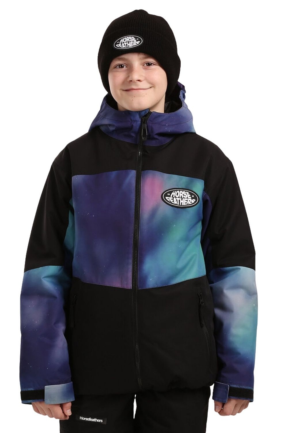jacket Horsefeathers Juno - Black/Aurora - unisex junior