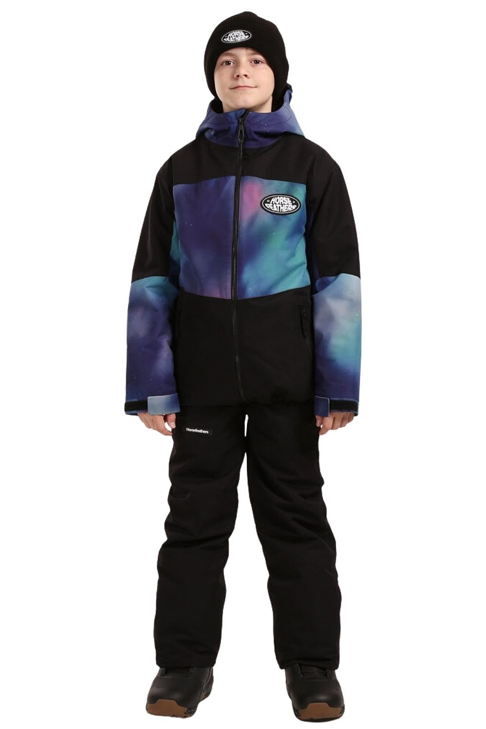 jacket Horsefeathers Juno - Black/Aurora - unisex junior