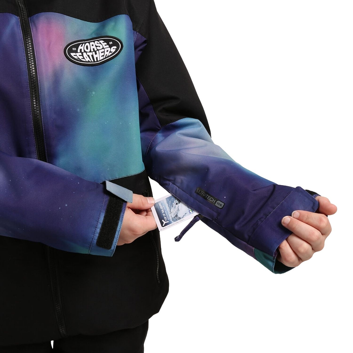 jacket Horsefeathers Juno - Black/Aurora - unisex junior