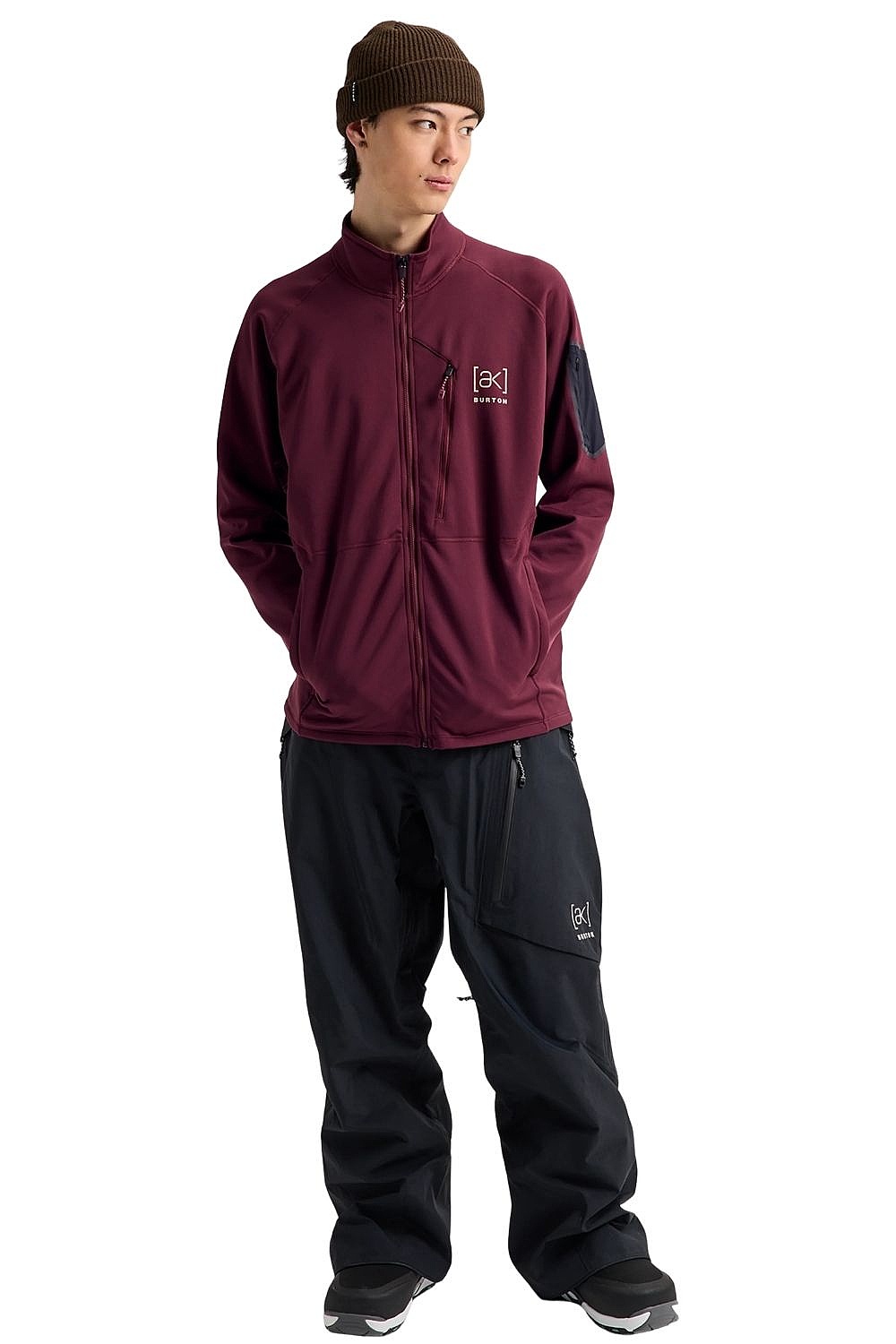 sweat-shirt Burton Baker AK Stretch Fleece Zip - Rum Raisin - men´s